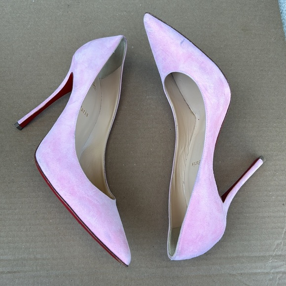 Christian Louboutin Shoes - Christian Louboutin Pink Suede Stiletto Heels